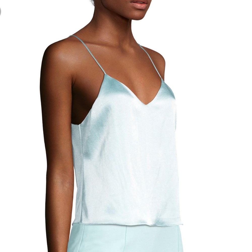 Alice Olivia dusty aqua Lauren V-Neck Tank Top M